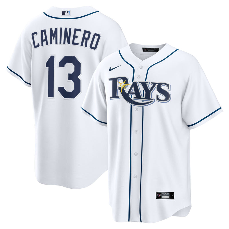 Tampa Bay Rays Junior Caminero White jersey – view 1