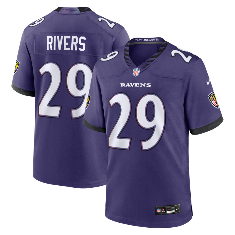 Baltimore Ravens Chandler Rivers Purple jersey – view 1