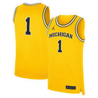 Jordan Brand #1 Maize Michigan Wolverines Alternate Replica Jersey – view 2