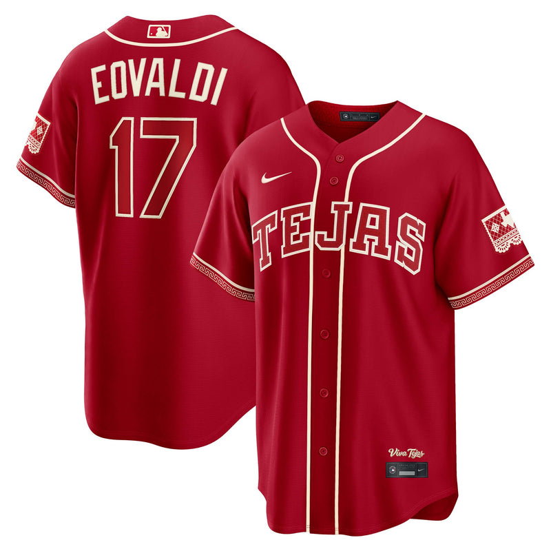Texas Rangers Nathan Eovaldi Red jersey – view 1