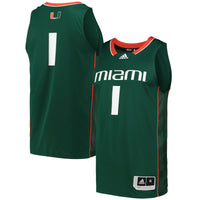 adidas Miami Hurricanes Swingman Green jersey – view 2