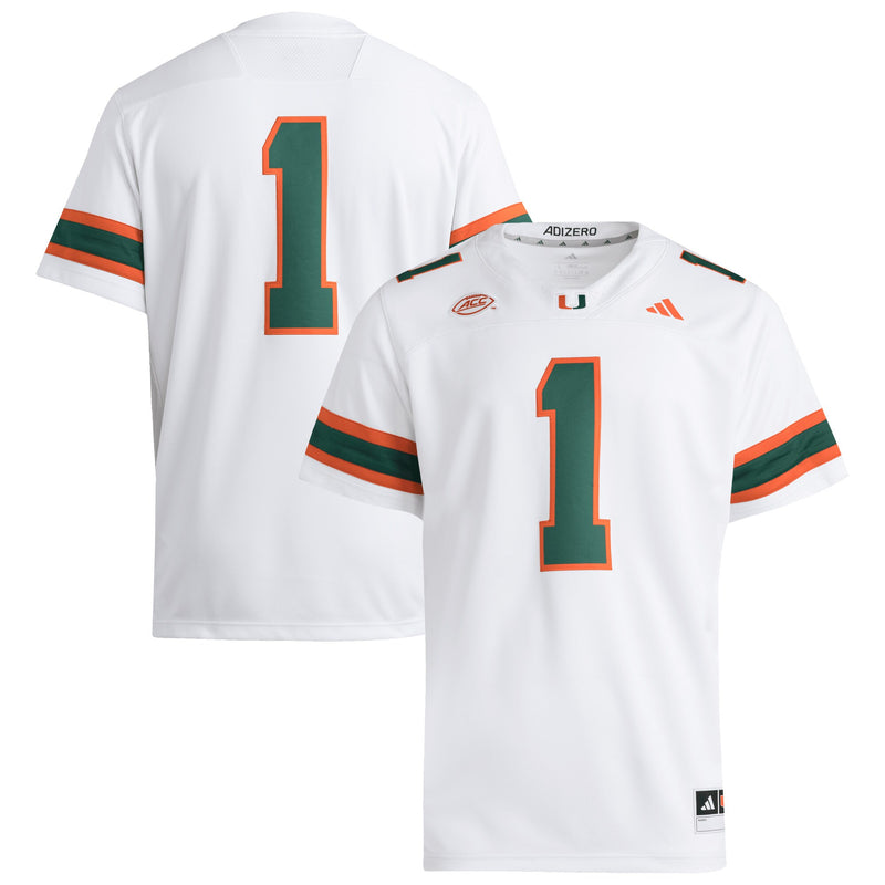 adidas Miami Hurricanes White jersey – view 1