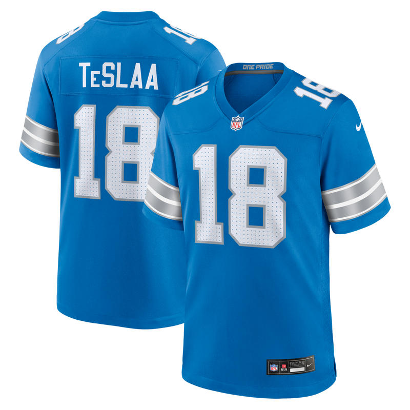 Detroit Lions Isaac TeSlaa Blue jersey – view 1