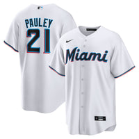 Miami Marlins Graham Pauley White jersey – view 2