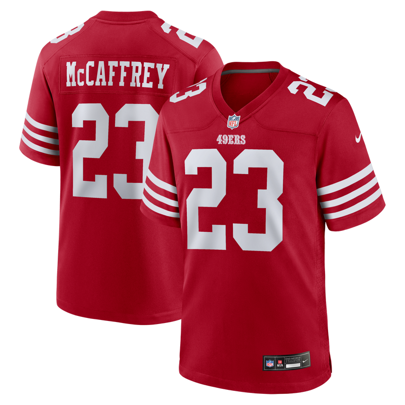 San Francisco 49ers Christian McCaffrey Scarlet jersey – view 1