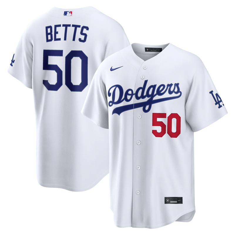 Los Angeles Dodgers Mookie Betts White jersey – view 1