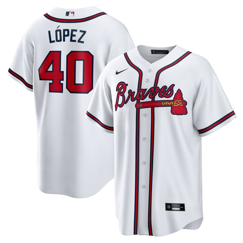 Atlanta Braves Reynaldo Lopez White jersey – view 1