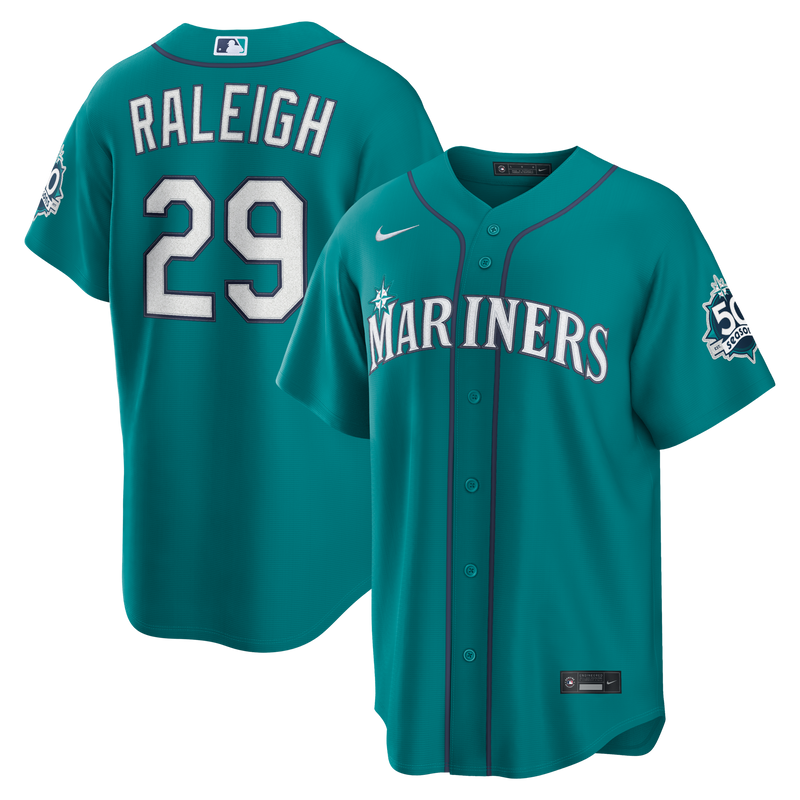 Seattle Mariners Cal Raleigh Teal jersey – view 1