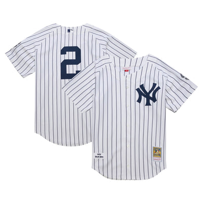 New York Yankees Derek Jeter Mitchell & Ness White 2014 Cooperstown Collection Authentic Throwback Jersey