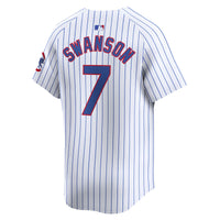 Chicago Cubs Dansby Swanson White jersey – view 3