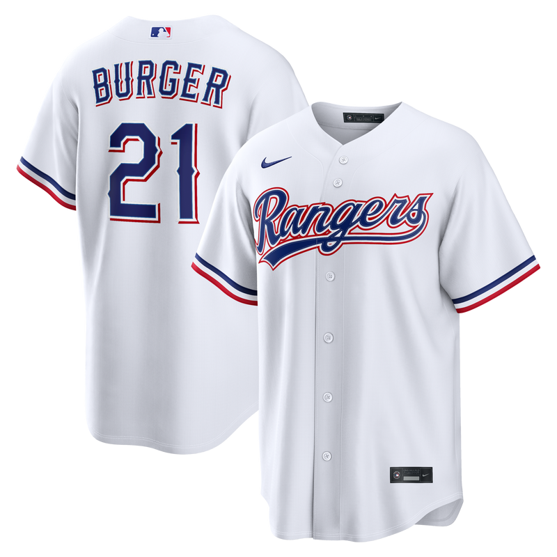 Texas Rangers Jake Burger White jersey – view 1