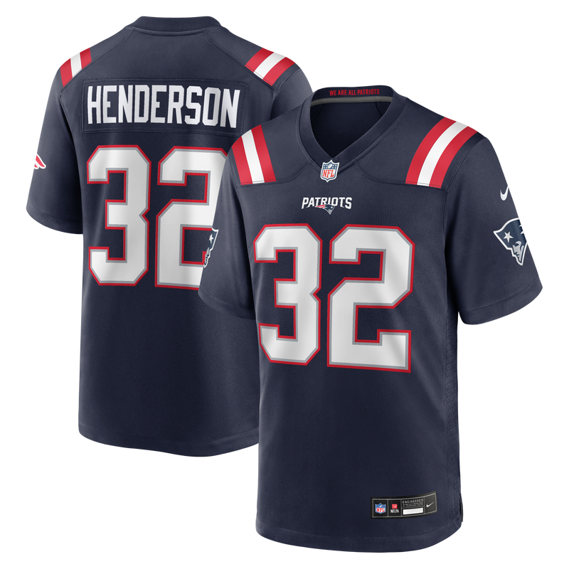 New England Patriots TreVeyon Henderson Navy jersey – view 1