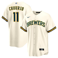 Milwaukee Brewers Jackson Chourio Cream jersey – view 2