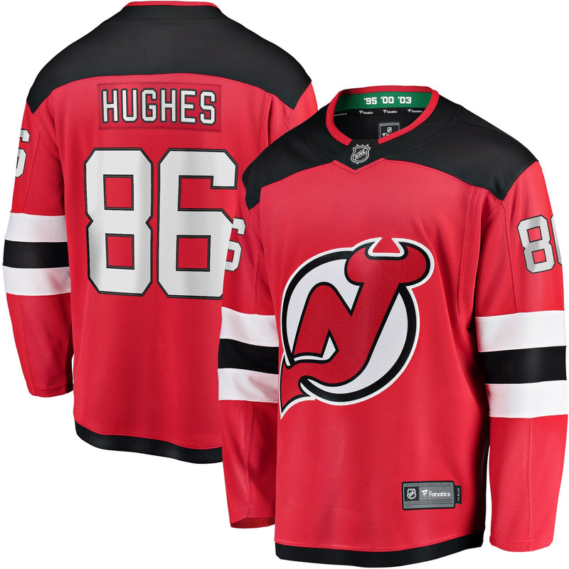 New Jersey Devils Jack Hughes Red jersey – view 1