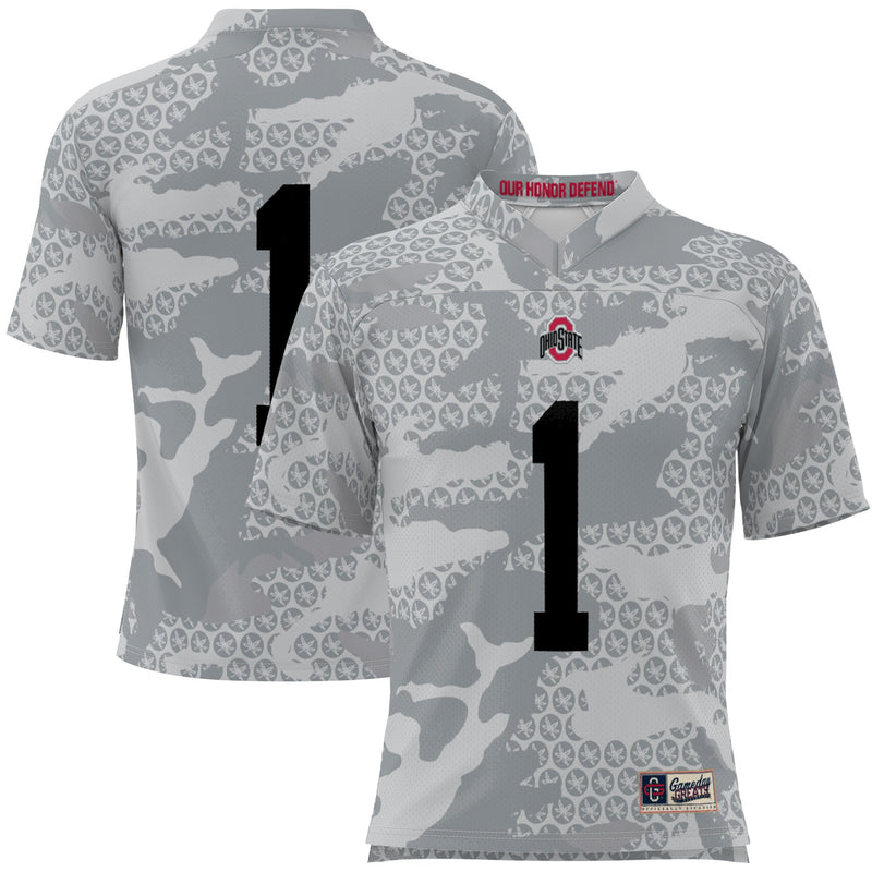 Ohio State Buckeyes Camo Gray jersey – view 1