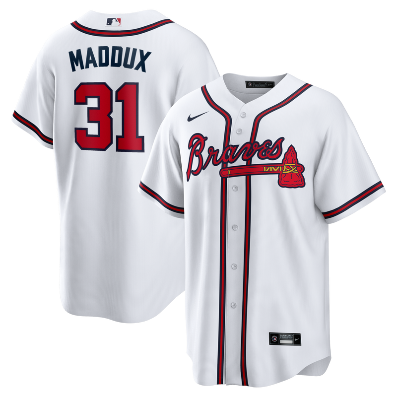 Atlanta Braves Greg Maddux White jersey – view 1