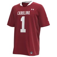 Under Armour #1 Garnet South Carolina Gamecocks Throwback Replica Jersey – view 3