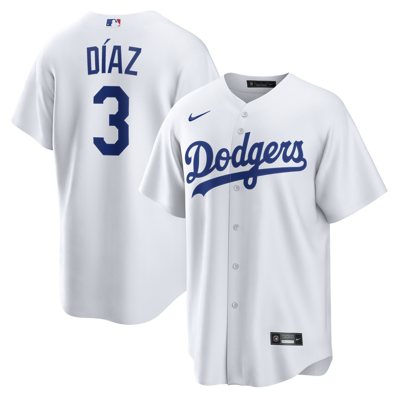 Los Angeles Dodgers Edwin Díaz White jersey – view 1