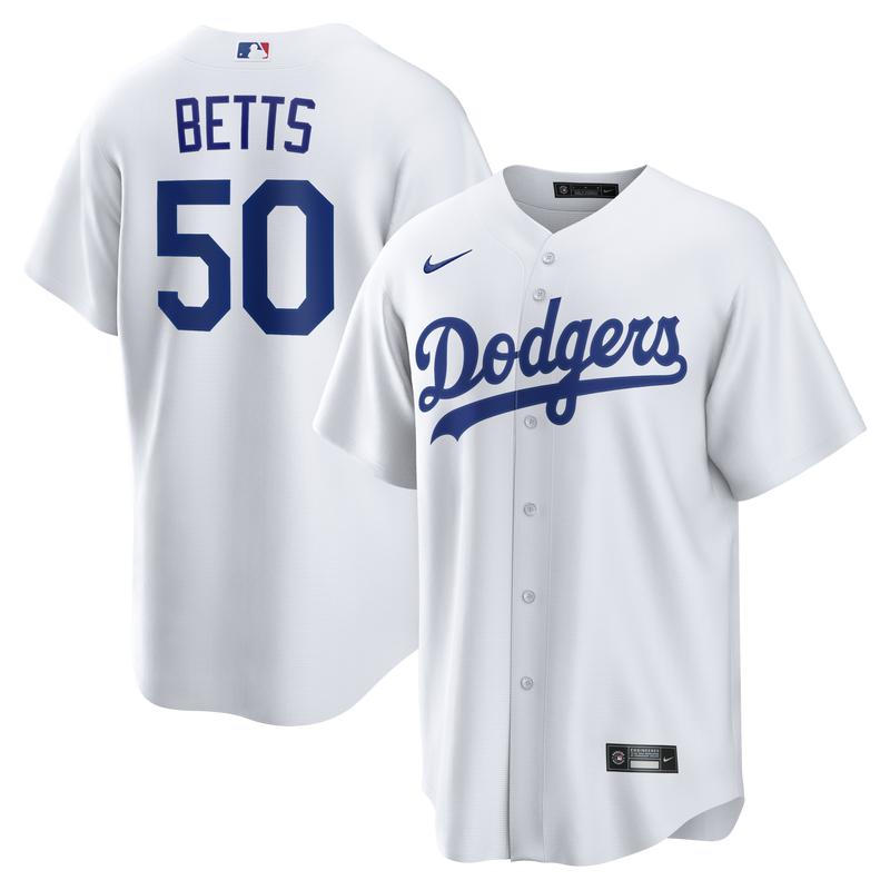 Los Angeles Dodgers Mookie Betts White jersey – view 1