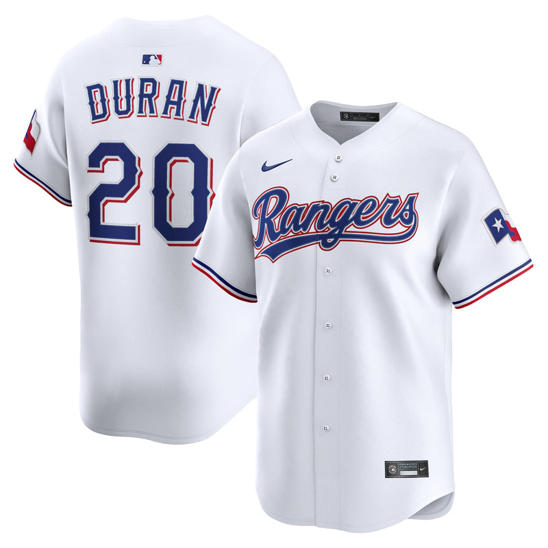 Texas Rangers Ezequiel Duran White jersey – view 1