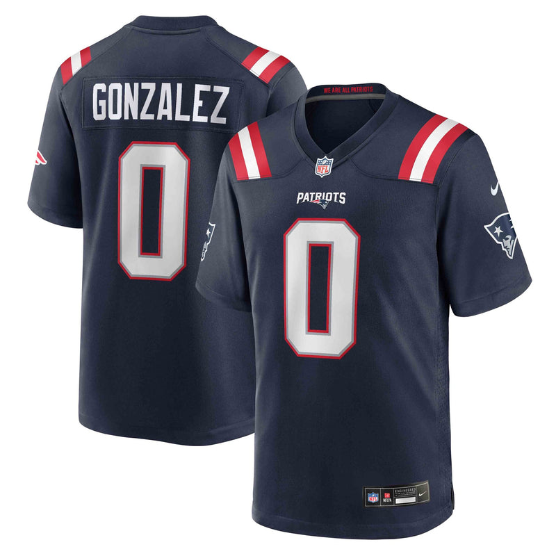 New England Patriots Christian Gonzalez Navy jersey – view 1