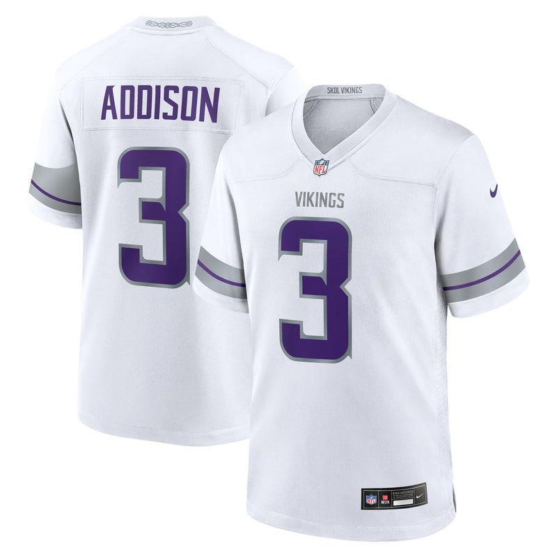 Minnesota Vikings Jordan Addison White jersey – view 1