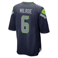 Seattle Seahawks Jalen Milroe Navy jersey – view 4