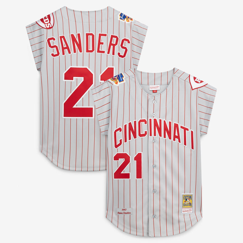 Cincinnati Reds Deion Sanders Gray jersey – view 1