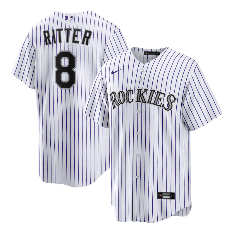 Colorado Rockies Ryan Ritter White jersey – view 1