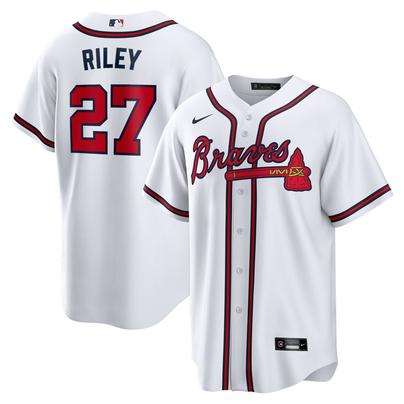 Atlanta Braves Austin Riley White jersey – view 1