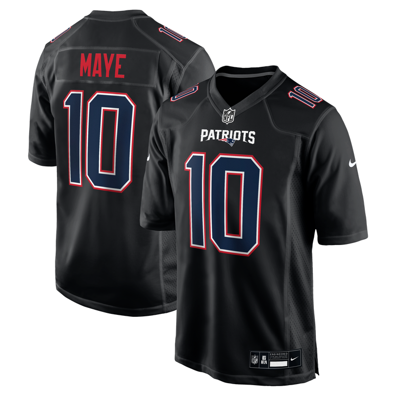 New England Patriots Drake Maye Black jersey – view 1