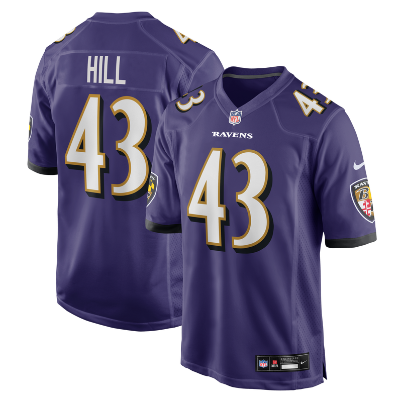 Baltimore Ravens Justice Hill Purple jersey – view 1