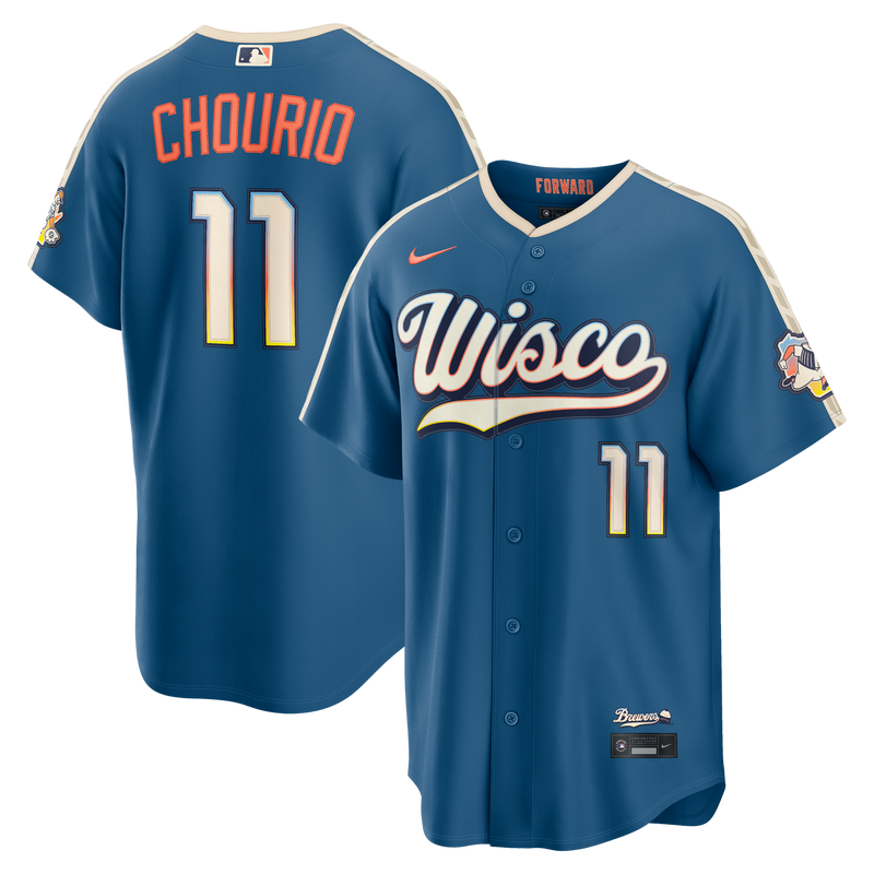Milwaukee Brewers Jackson Chourio Blue jersey – view 1