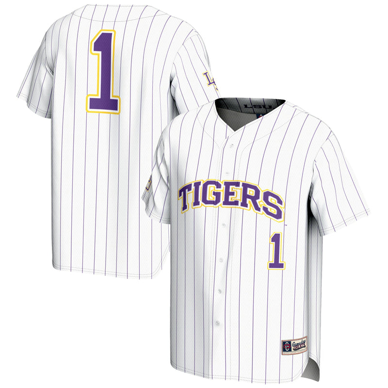 LSU Tigers Lightweight Baseball White jersey – view 1