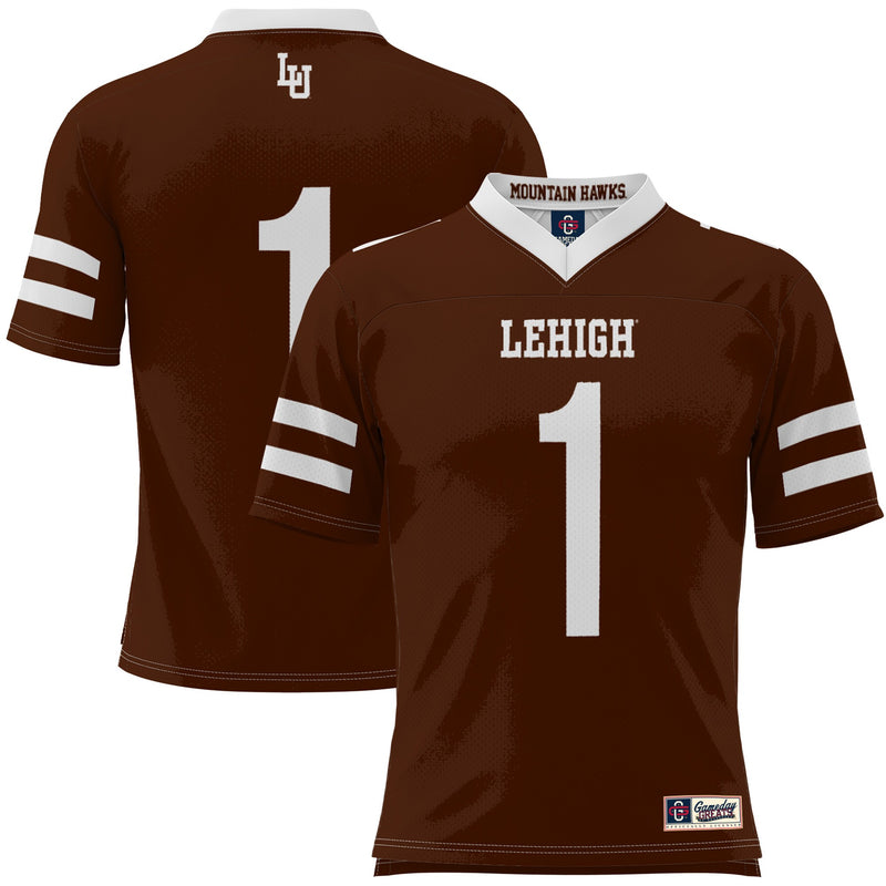 GameDay Greats #1 Brown Lehigh Mountain Hawks Football Jersey – view 1