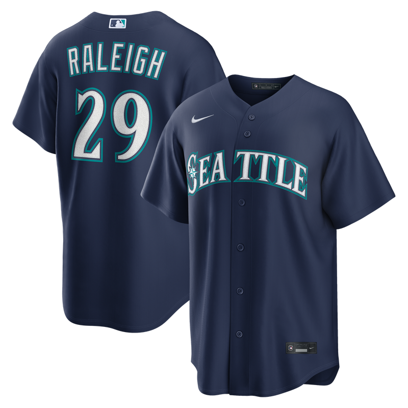 Seattle Mariners Cal Raleigh Navy jersey – view 1