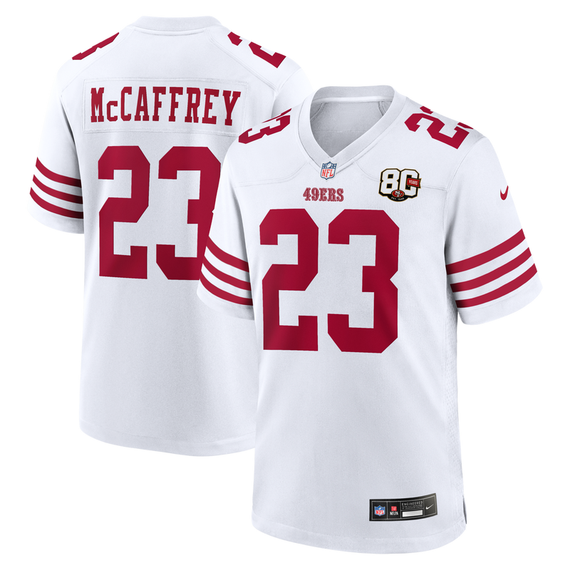 San Francisco 49ers Christian McCaffrey White jersey – view 1