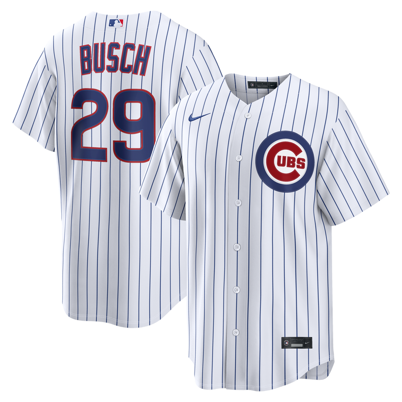 Chicago Cubs Michael Busch White jersey – view 1