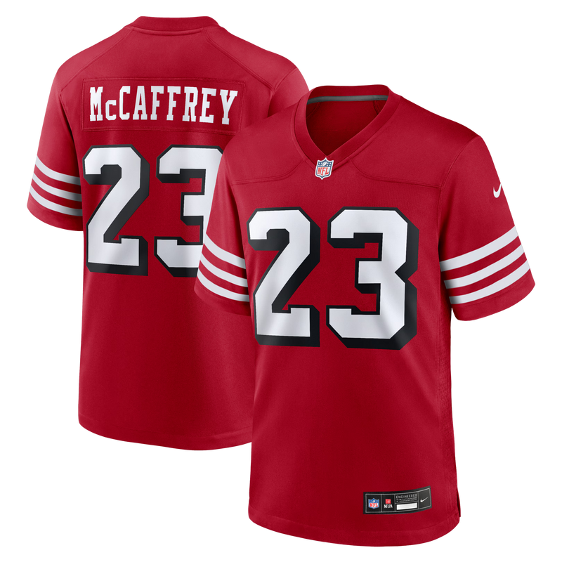 San Francisco 49ers Christian McCaffrey Scarlet jersey – view 1