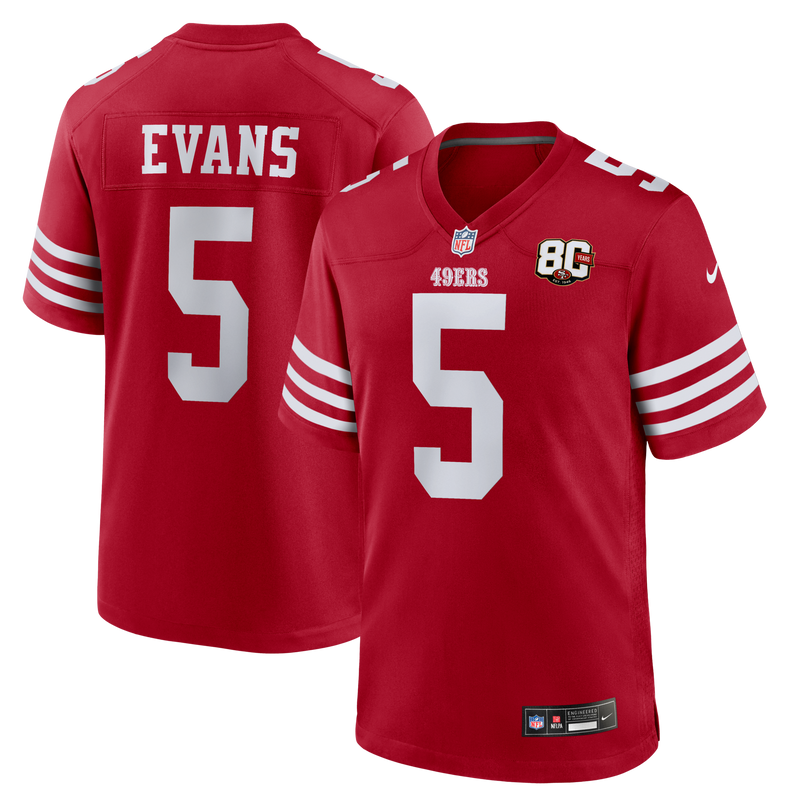 San Francisco 49ers Mike Evans Scarlet jersey – view 1