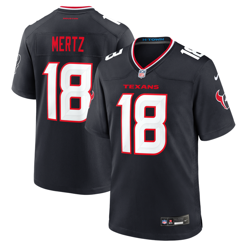 Houston Texans Graham Mertz Navy jersey – view 1