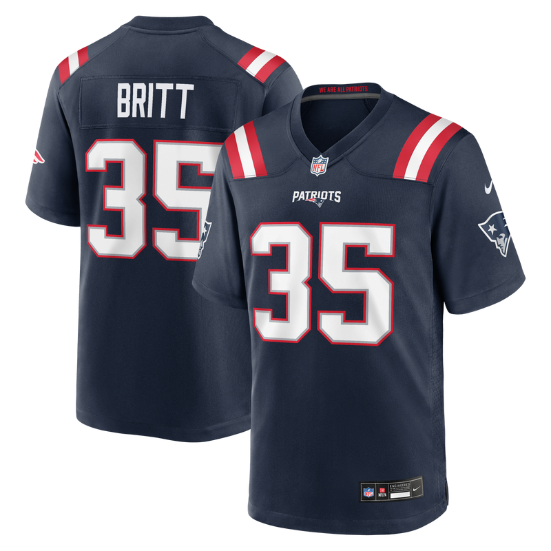 New England Patriots K.J. Britt Navy jersey – view 1