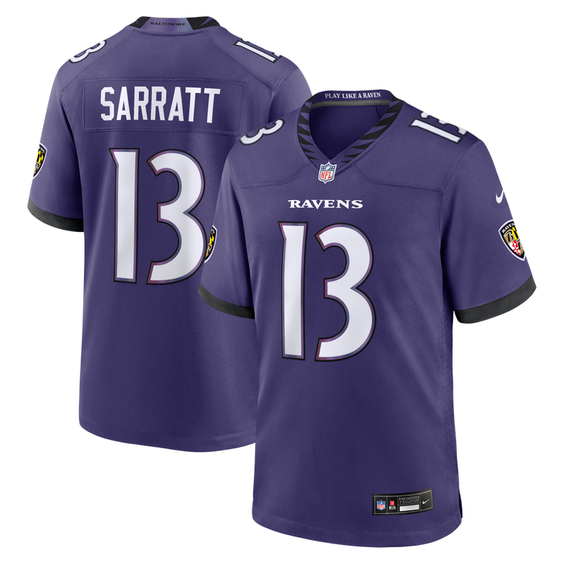 Baltimore Ravens Elijah Sarratt Purple jersey – view 1