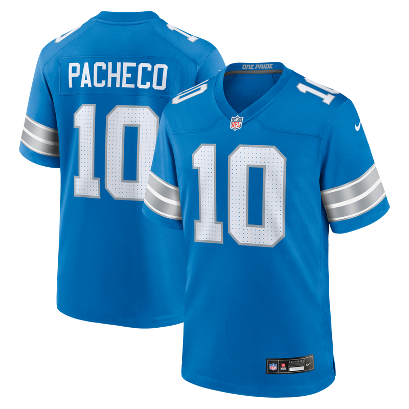 Detroit Lions Isiah Pacheco Blue jersey – view 1
