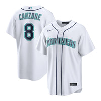 Seattle Mariners Dominic Canzone White jersey – view 2
