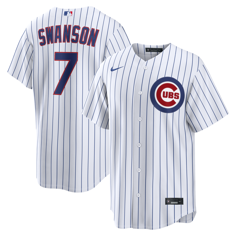 Chicago Cubs Dansby Swanson White jersey – view 1