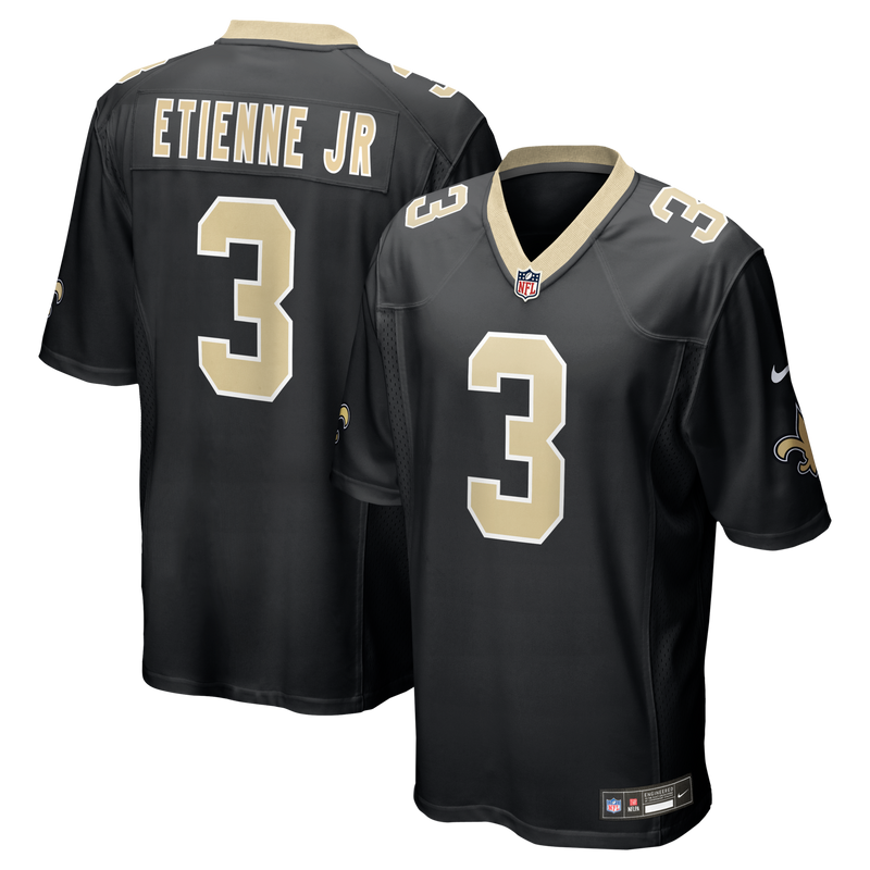 New Orleans Saints Travis Etienne Jr Black jersey – view 1
