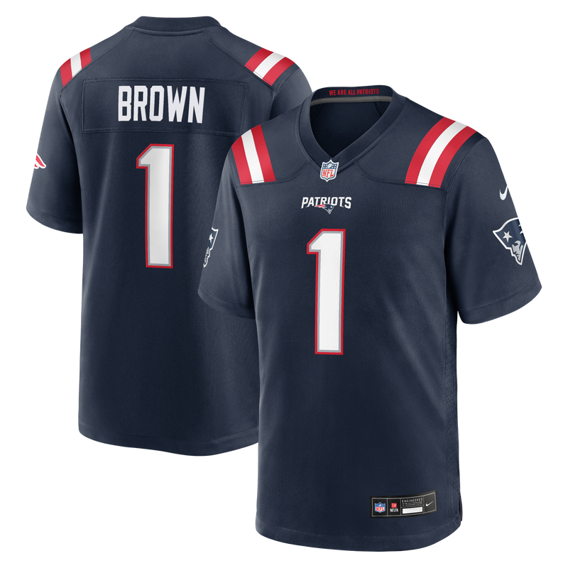 New England Patriots A.J. Brown Navy jersey – view 1