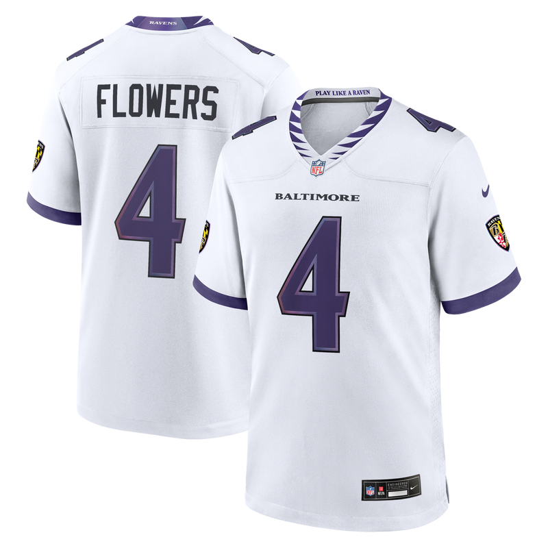 Baltimore Ravens Zay Flowers White jersey – view 1