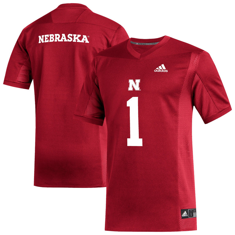 adidas Nebraska Huskers Scarlet jersey – view 1